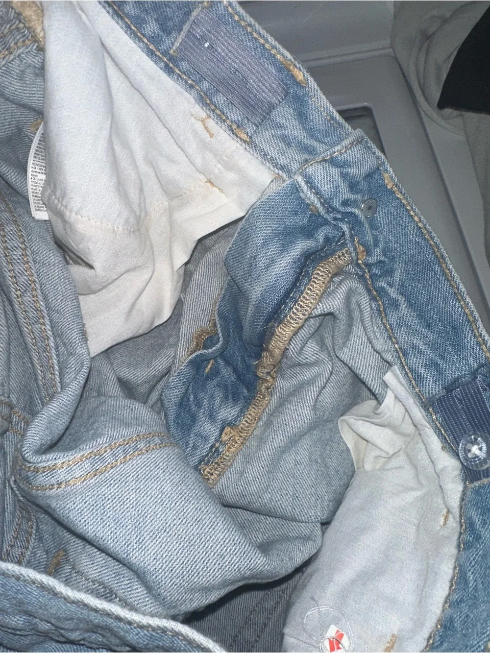 High-Waist Denim Jean Shorts - Light Blue